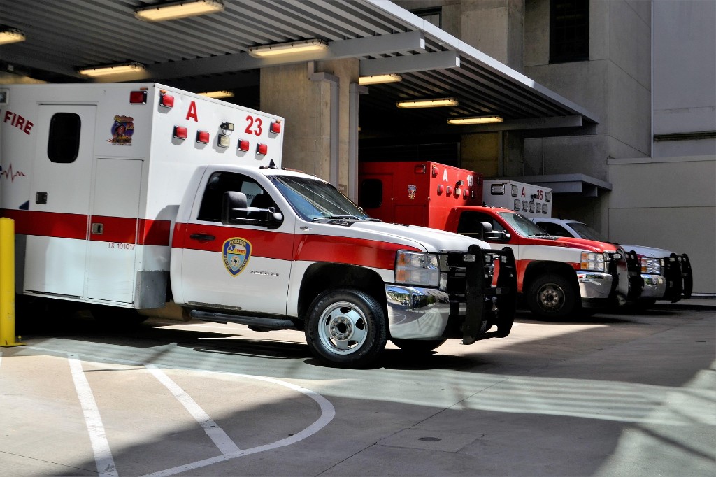 Ambulance fleet at station